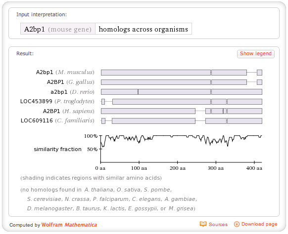 I spent several years building the genomics database and supporting search algorithms for Wolfram|Alpha.